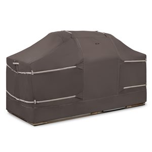 Classic Accessories Ravenna 98-in Dark Taupe Barbecue Grill Cover for Island with Centre Grill Head