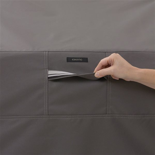 Classic Accessories Ravenna Dark Taupe Polyester Picnic Table Cover