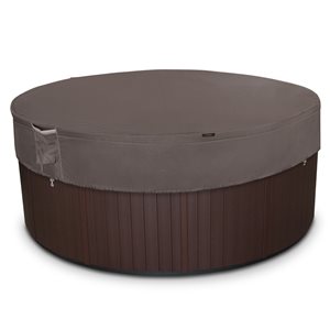 Classic Accessories Ravenna Dark Taupe Polyester 14-in x 84-in x 84-in Round Hot Tub Cover