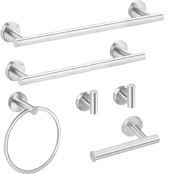 WELLFOR Nickel Decorative Bathroom Hardware Set - 6-Piece MFT-08NDT | RONA