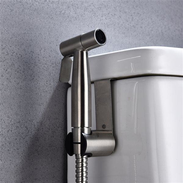 WELLFOR Silver Toilet Mounted Handheld Bidet Sprayer