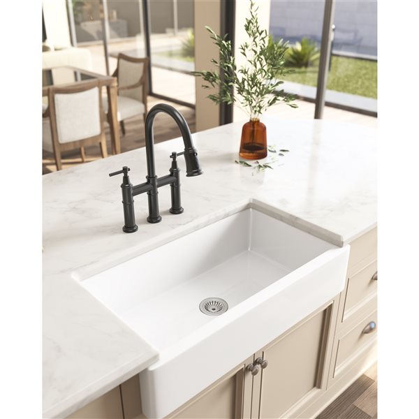 Apron Farmhouse Sink Undermount Kitchen Sinks Ceramic w/ Strainer 33 30  36inch