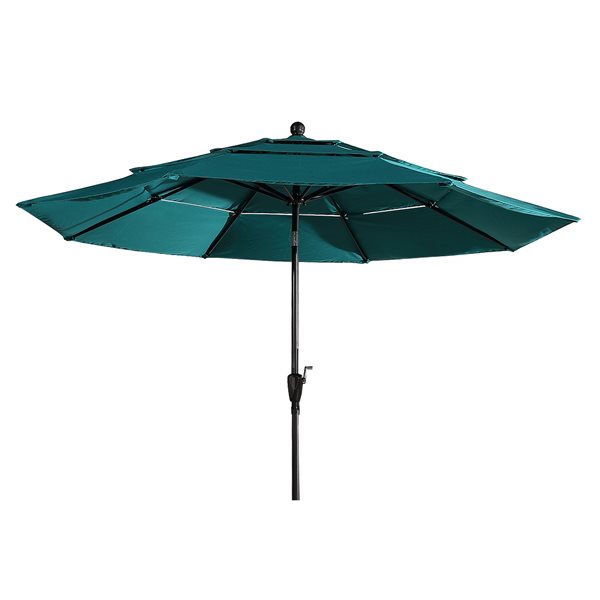 Clihome 10-ft Turquoise Market Patio Umbrella with Push-Button