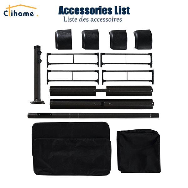 Clihome 15-ft Red Market Patio Umbrella with Base and LED