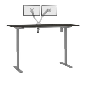 Bestar Upstand 72-in Standing Desk with Dual monitor arm - Deep Grey