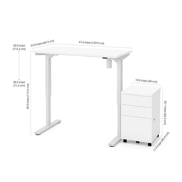 48 Mobile Computer Workstation with 4 Smooth Casters - Costway