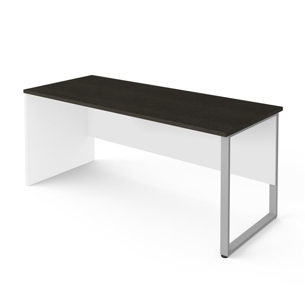 Bestar Pro-Concept Plus 72-in Table Desk with Metal Leg - White and Deep Grey