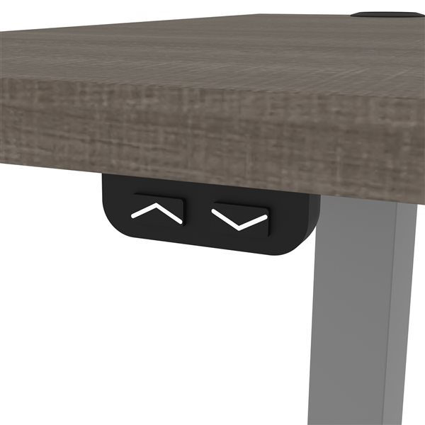 Bestar Upstand 72in Standing Desk with Dual monitor arm Bark Grey