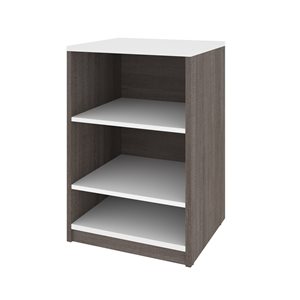 Bestar Cielo 20-in Low Shelving Unit in Bark Grey and White