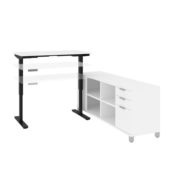 Bestar Pro-Linea 72-in L-Shaped Standing Desk - White