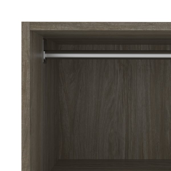 Bestar Versatile 36-in Low Shelving Unit with Rod in walnut grey