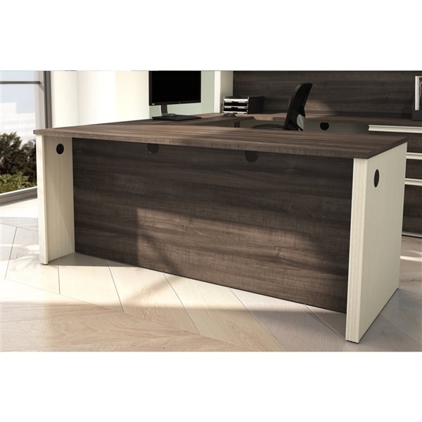 Bestar Prestige + 72-in Desk Shell - White Chocolate and Antigua