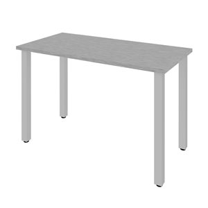 Bestar Universel 48-in Table Desk with Square Metal Legs - Silver Grey