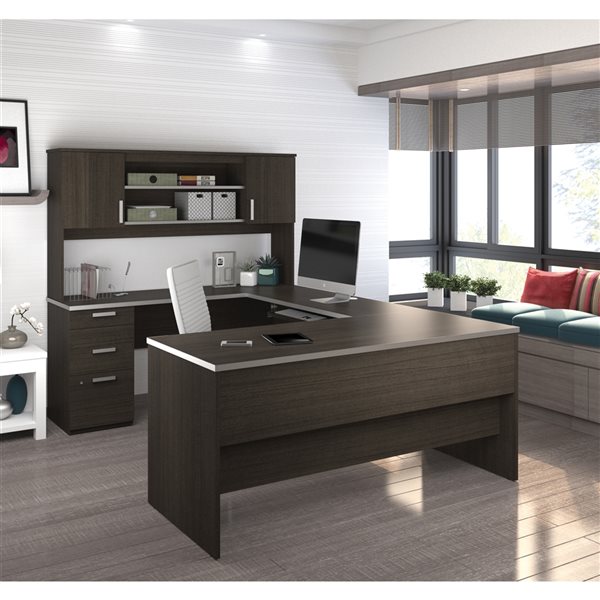 Bestar small space sliding deals computer desk