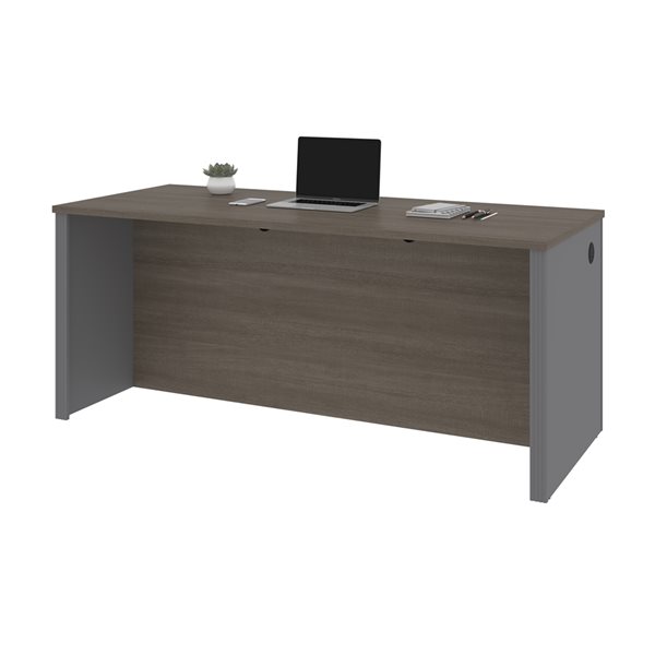 Bureau sans caisson de 72 po Prestige+ de Bestar, gris écorce et ardoise