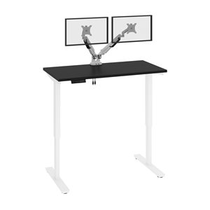 Bestar Viva 48-in Electric Standing Desk with Monitor Arms - Black