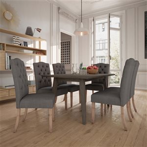 !nspire Grey Dining Room Set with Rectangular Table - 7-Piece