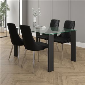 !nspire Contemporary Black Dining Room Set with Rectangular Table - 5-Piece