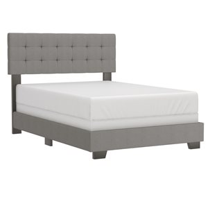 WHI 54-in Light Grey Full Fabric Upholstered Bed