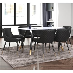 !nspire White/Black Dining Room Set with Rectangular Table - 7-Piece