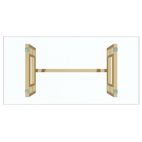 Table rectangulaire fixe !nspire standard (30 po h.) en verre avec base en métal doré