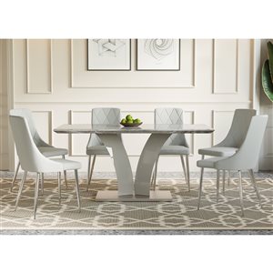 !nspire Grey/Light Grey Dining Room Set with Rectangular Table - 7-Piece
