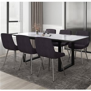 !nspire Black Dining Room Set with Rectangular Extending Table - 7-Piece