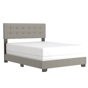 WHI Light Grey Queen Fabric Upholstered Bed