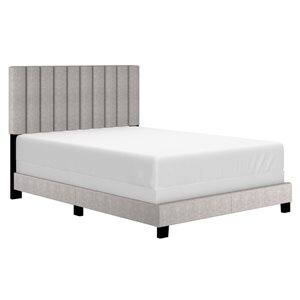 WHI Light Grey Full Fabric Upholstered Bed