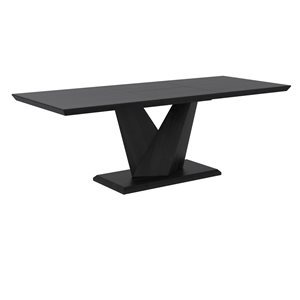 !nspire Black Wood Veneer Rectangular Extending Drop Standard (30-in H) Table