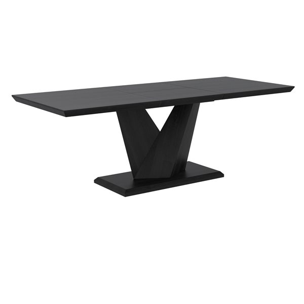 Table rectangulaire à abattants !nspire standard (30 po h.) en bois de placage noir