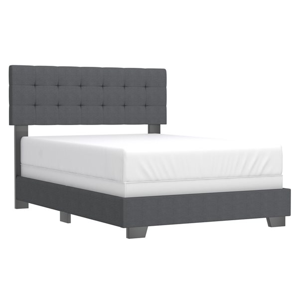 WHI 54-in Charcoal Grey Full Fabric Upholstered Bed