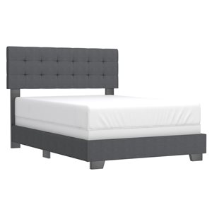 WHI 54-in Charcoal Grey Full Fabric Upholstered Bed