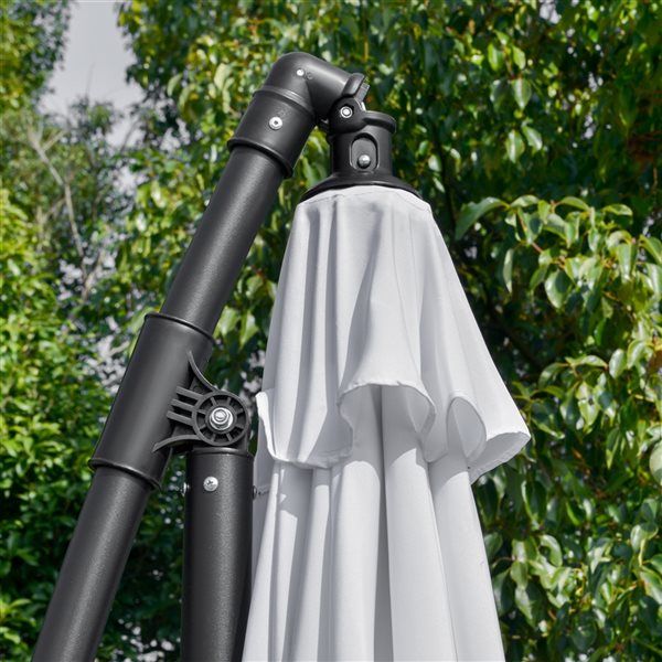 Outsunny 9-ft Offset Patio Umbrella Crank with Base Included 84D-161WT ...