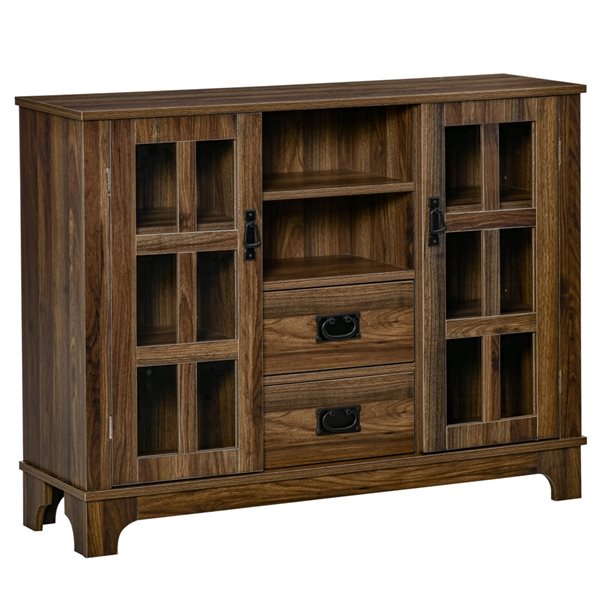 HomCom Dark Walnut Composite Sideboard