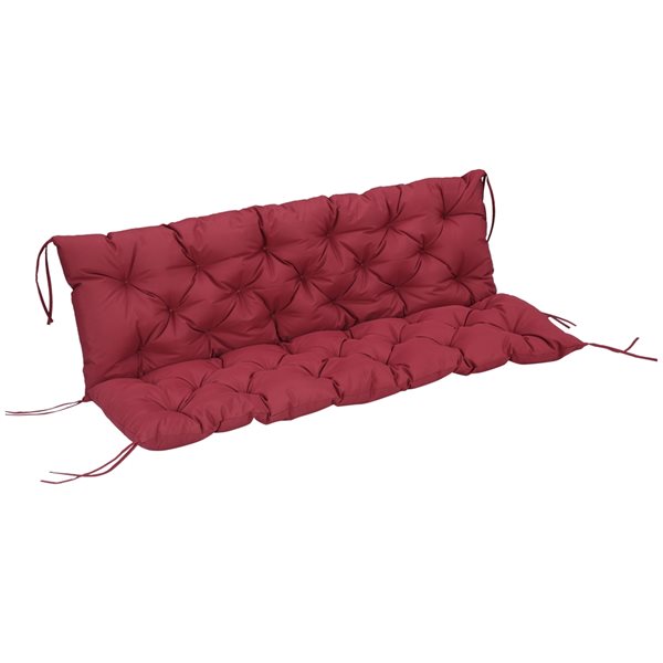 Image of Outsunny | 3-Seater Red Polyester Patio Bench Cushion | Rona