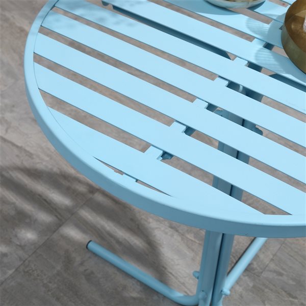 Outsunny Blue Steel Frame Bistro Set - 3-Piece