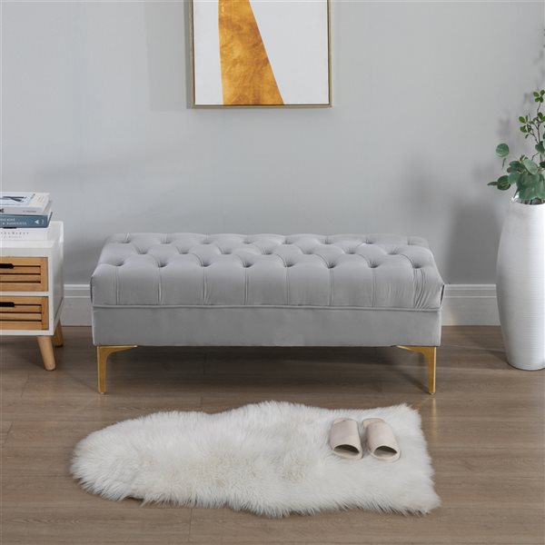 HOMCOM Modern Grey Indoor Bench