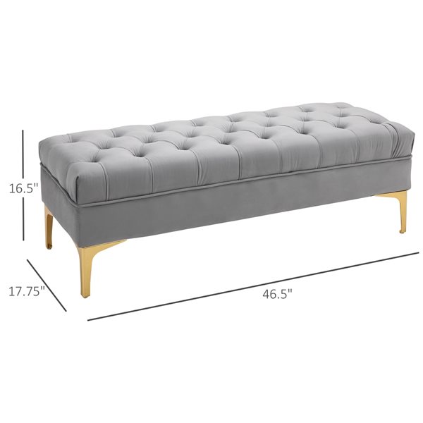 HOMCOM Modern Grey Indoor Bench