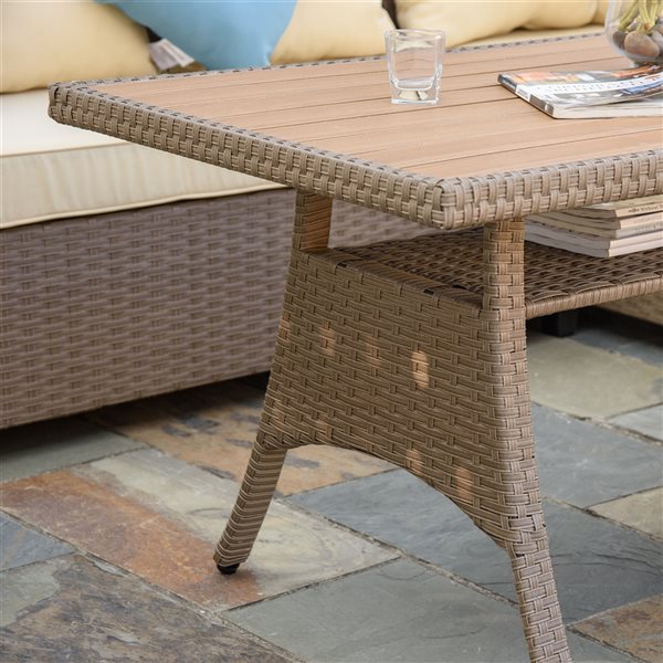 Outsunny Brown Rattan Patio Conversation Set - 6-Piece