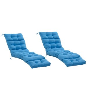 Outsunny Blue Lounge Chair Cushions - 2-Piece