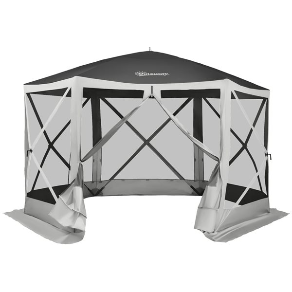 Outsunny Grey Polyester Mesh Screen Tent 12-ft x 12-ft