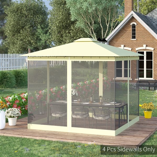 Outsunny Beige Gazebo Insect Nets with Hooks