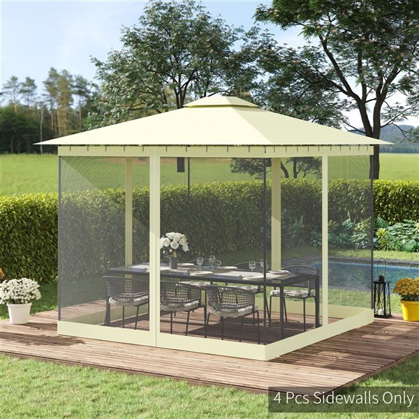 Outsunny Beige Gazebo Insect Nets with Hooks