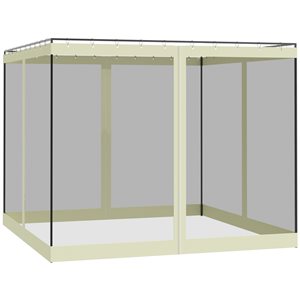 Outsunny Beige Gazebo Insect Nets with Hooks