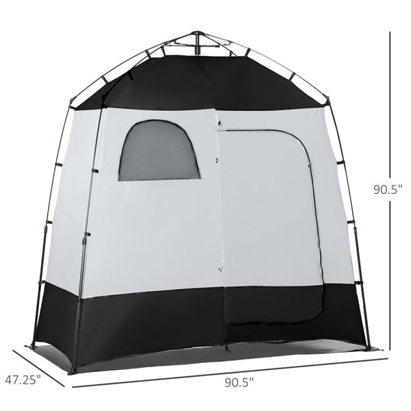 Outsunny Black Polyester Shower Tent with Carrying Bag