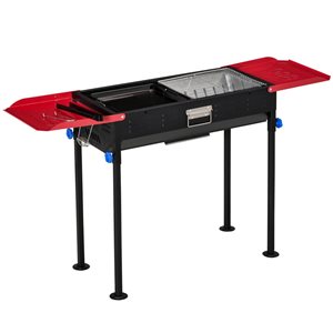 Outsunny 26.25-in Black and Red Charcoal Grill