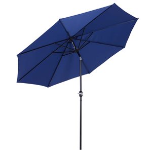 Outsunny 10-ft x 8-ft Blue Crank Patio Umbrella