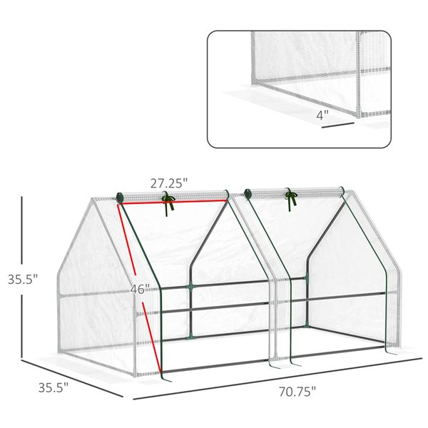 Petit tunnel Outsunny de 5,9 pi L. x 3 pi l. x 3 pi h.