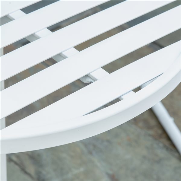 Outsunny White Steel Frame Bistro Set - 3-Piece